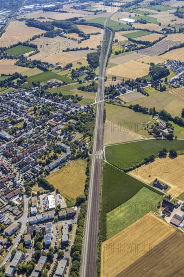 Aerial photograph, B63n South route corridor, Nordböggen, Pelkum, Hamm, Ruhr area, North Rhine-Westphalia, Germany, DE, Europe, birds-eyes view, aerial photograph, aerial photography, aerial photography, overview, bird's-eye view