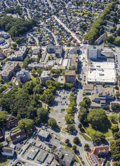 Aerial view, road construction, Baumerstrasse, Rautensteinstrasse, Friedrich-Ebert-Strasse, roundabouts, Bockum-Hövel, Hamm, Ruhr area, North Rhine-Westphalia, Germany, DE, Europe, birds-eyes view, aerial photography, aerial photography, overview, bird's eye view