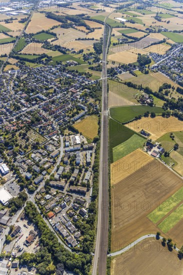Aerial photograph, B63n South route corridor, Nordböggen, Pelkum, Hamm, Ruhr area, North Rhine-Westphalia, Germany, DE, Europe, birds-eyes view, aerial photograph, aerial photography, aerial photography, overview, bird's-eye view