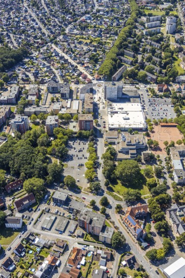 Aerial view, road construction, Baumerstrasse, Rautensteinstrasse, Friedrich-Ebert-Strasse, roundabouts, Bockum-Hövel, Hamm, Ruhr area, North Rhine-Westphalia, Germany, DE, Europe, birds-eyes view, aerial photography, aerial photography, overview, bird's eye view