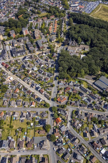 Aerial view, street Hammer Straße between Bülowstraße and Katharinenstraße Baumerstraße, Bockum-Hövel, Hamm, Ruhr area, North Rhine-Westphalia, Germany, DE, Europe, birds-eyes view, aerial view, aerial photography, aerial photography, overview, bird's eye view