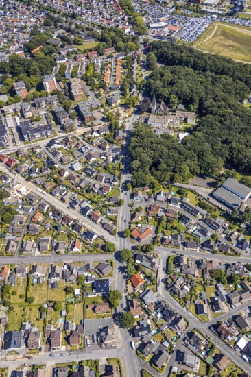 Aerial view, street Hammer Straße between Bülowstraße and Katharinenstraße Baumerstraße, Bockum-Hövel, Hamm, Ruhr area, North Rhine-Westphalia, Germany, DE, Europe, birds-eyes view, aerial view, aerial photography, aerial photography, overview, bird's eye view