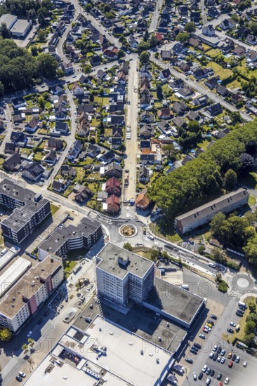 Aerial view, road construction, Baumerstrasse, Rautensteinstrasse, Friedrich-Ebert-Strasse, roundabouts, Bockum-Hövel, Hamm, Ruhr area, North Rhine-Westphalia, Germany, DE, Europe, birds-eyes view, aerial photography, aerial photography, overview, bird's eye view