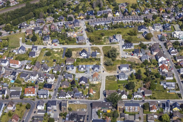 Aerial view, construction area Danielstraße in Lohauserholz, new development area, Hamm, Ruhr area, North Rhine-Westphalia, Germany, DE, Europe, birds-eyes, view, aerial photograph, aerial photography, aerial photography, overview, overview, bird's eye view, living, flat, houses, residential buildings, housing estate, settlement