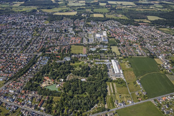 Aerial view, overview Hamm-Osten, Maximilian-Park, Braam-Ostwennemar, Hamm, Ruhr area, North Rhine-Westphalia, Germany, DE, Europe, birds-eyes, view, aerial view, aerial photography, aerial photography, overview, bird's eye view, Hamm-Osten, leisure, recreation, green spaces, flowers, trees