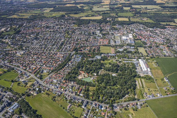 Aerial view, overview Hamm-Osten, Maximilian-Park, Braam-Ostwennemar, Hamm, Ruhr area, North Rhine-Westphalia, Germany, DE, Europe, birds-eyes, view, aerial photograph, aerial photography, aerial photography, overview, bird's eye view, Hamm-Braam-Ostwennemar, leisure, recreation, green spaces, flowers, trees