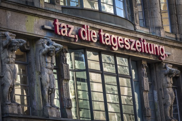 DEU Germany Germany Berlin The dismantling of the TAZ lettering on the old TAZ building on Rudi-Dutschke-Str