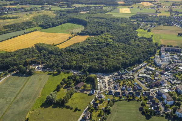 Aerial view, construction work on Dresdener Straße, Bockheideweg, Herringen, Hamm, Ruhr area, North Rhine-Westphalia, Germany, DE, Europe, birds-eyes view, aerial photography, aerial photography, overview, bird's eye view