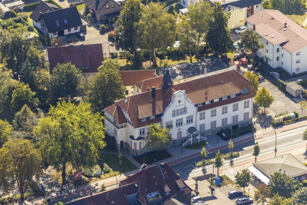 Aerial view, Bürgeramt Pelkum, town hall, Pelkum, Hamm, Ruhr area, North Rhine-Westphalia, Germany, authority, DE, Europe, Kamener Straße, aerial view, aerial photography, aerial photography, city administration, overview, bird's eye view, birds-eyes view, overview