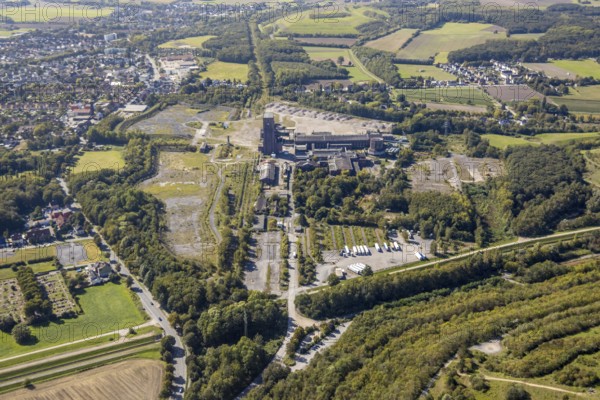 Aerial view, former Ost Heinrich Robert mine, Wiescherhöfen, Hamm, Ruhr area, North Rhine-Westphalia, Germany, Heinrich Robert mine, DE, Europe, industrial plant, industrial site, aerial view, aerial photography, aerial photography, overview, bird's-eye view, former Ost mine, historical, historical site, overview, destroyed building