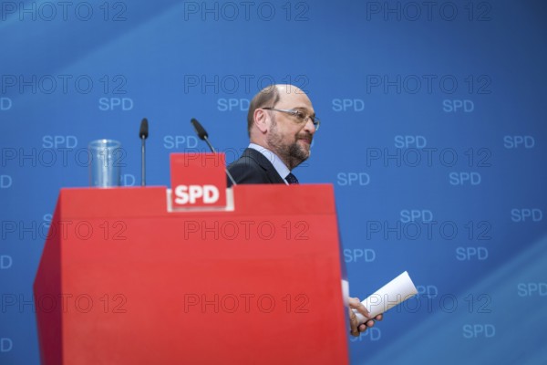 DEU Germany Germany Berlin SPD leader and candidate for chancellor Martin Schulz during a press conference on economic policy at the Willy Brandt House