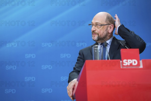 DEU Germany Germany Berlin SPD leader and candidate for chancellor Martin Schulz during a press conference on economic policy at the Willy Brandt House