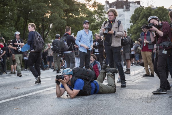 DEU Germany Germany Hamburg Protests in front of and during the 'Welcome to hell' demonstration in the run-up to the G20 summit