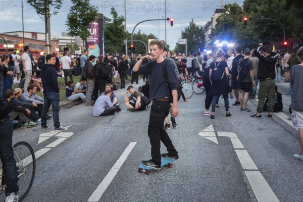 DEU Germany Germany Hamburg Protests in front of and during the 'Welcome to hell' demonstration in the run-up to the G20 summit