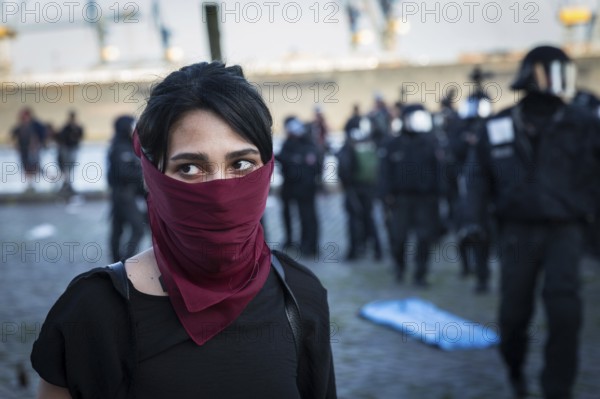 DEU Germany Germany Hamburg Protests in front of and during the 'Welcome to hell' demonstration in the run-up to the G20 summit
