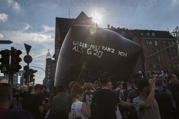 DEU Germany Germany Hamburg Protests in front of and during the 'Welcome to hell' demonstration in the run-up to the G20 summit