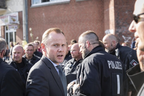 DEU Germany Germany Hamburg Protests in front of and during the 'Welcome to hell' demonstration in the run-up to the G20 summit. Hamburg Senator of the Interior Andy Grote after a meeting with the police in front of the demonstration