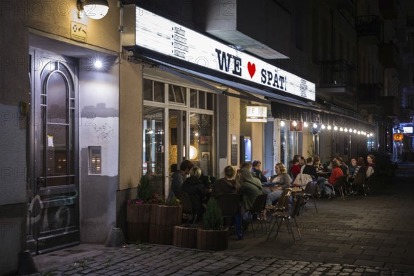 DEU Germany Germany Berlin A late-night shop with seating on Danziger Strsasse in Mitte