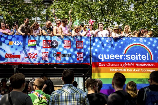 DEU Germany Germany Berlin Christopher Street Day is travelling through the city. Gays, lesbians, transsexuals, intersexuals and straight people celebrate sexual freedom and equality together