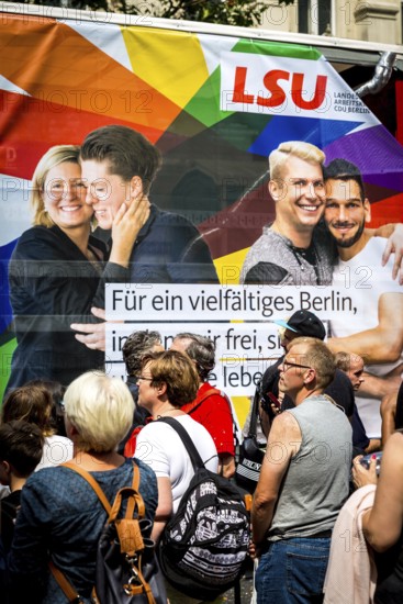 DEU Germany Germany Berlin Christopher Street Day is travelling through the city. Gays, lesbians, transsexuals, intersexuals and straight people celebrate sexual freedom and equality together