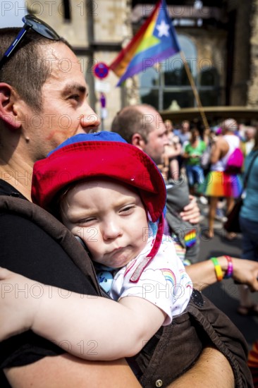 DEU Germany Germany Berlin Christopher Street Day is travelling through the city. Gays, lesbians, transsexuals, intersexuals and straight people celebrate sexual freedom and equality together