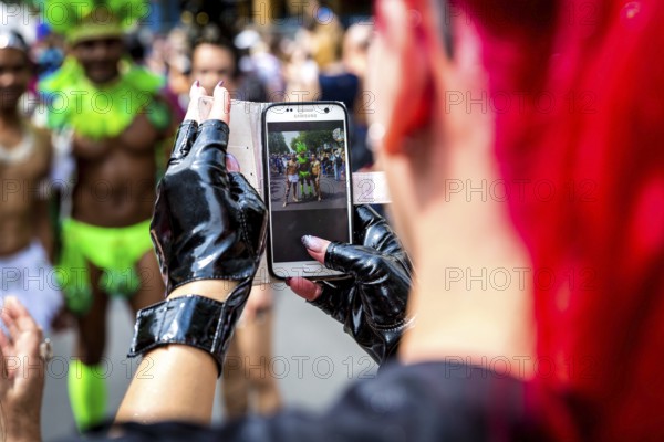 DEU Germany Germany Berlin Christopher Street Day is travelling through the city. Gays, lesbians, transsexuals, intersexuals and straight people celebrate sexual freedom and equality together