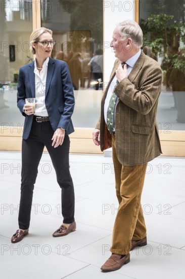 DEU Germany Germany Berlin The AFD's leading candidates Alexander Gauland and Alice Weidel in front of a press conference on asylum and development policy