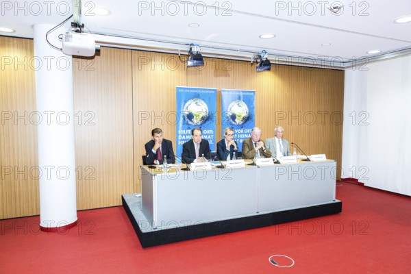 DEU Germany Germany Berlin The AFD's leading candidates Alexander Gauland and Alice Weidel during a press conference on asylum and development policy