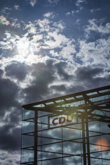 DEU Germany Germany Berlin The CDU party headquarters in the backlight
