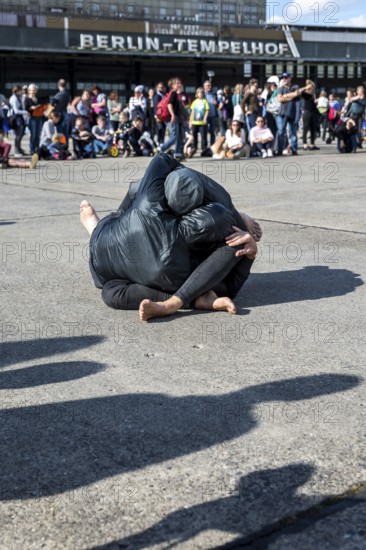 DEU Germany Germany Berlin Performances and dance by the Volksbühne ensemble at Tempelhof Airport