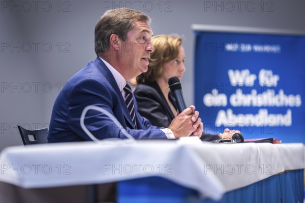 DEU Germany Germany Berlin Election event of the Alternative for Germany AFD with Beatrix von Storch with the British founder of the UKIP party Nigel Farage