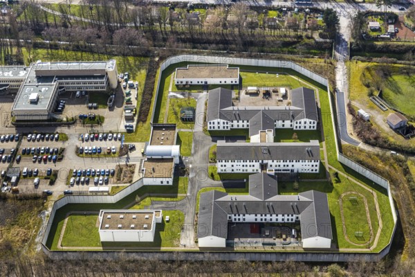 Aerial view, LWL correctional facility, forensic, closed institution, Herne, Ruhr area, North Rhine-Westphalia, Germany, DE, Europe, birds-eyes, view, aerial photography, aerial photography, aerial photography, overview, bird's-eye view, closed, institution, correctional facility, LWL correctional facility