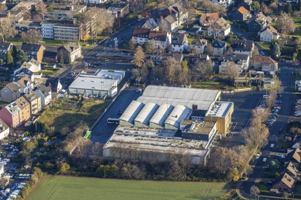 Aerial view, depot, tramway Herne Castrop-Rauxel HCR, Börnig, Herne, Ruhr area, North Rhine-Westphalia, Germany, An der Lime tree, DE, Europe, aerial view, aerial photography, aerial photography, local transport company, overview, bird's-eye view, overview