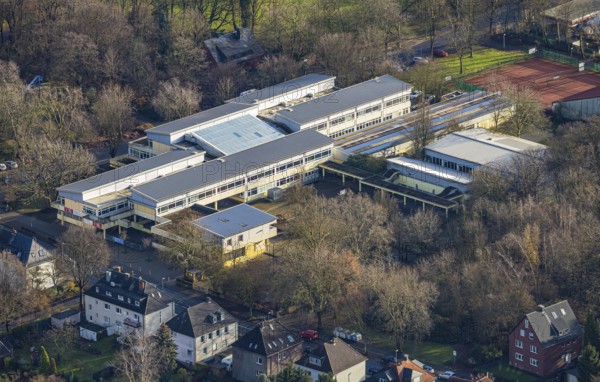 Aerial photo, Realschule an der Burg, Eickel, Herne, Ruhr area, North Rhine-Westphalia, Germany, education, educational institution, Burgstraße, DE, Europe, educational institute, aerial photography, aerial photography, aerial photography, Realschule, school, overview, bird's-eye view, overview