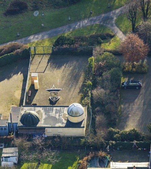 Aerial view, observatory Herne, planetarium, Wanne-Süd, Herne, Ruhr area, North Rhine-Westphalia, Germany, Am Böckenbusch, astronomy, DE, Europe, aerial view, aerial photography, aerial photography, overview, bird's-eye view, overview