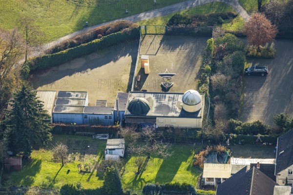 Aerial view, observatory Herne, planetarium, Wanne-Süd, Herne, Ruhr area, North Rhine-Westphalia, Germany, Am Böckenbusch, astronomy, DE, Europe, aerial view, aerial photography, aerial photography, overview, bird's-eye view, overview