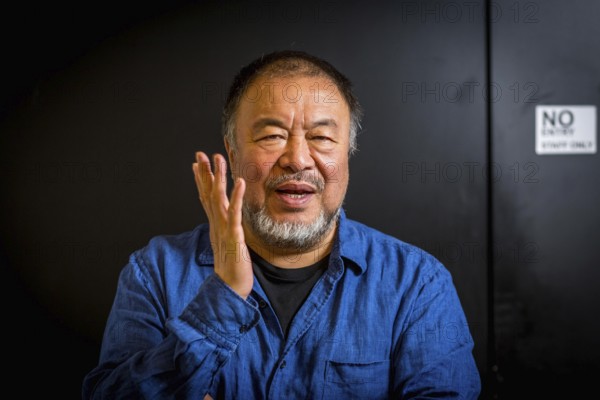 DEU Germany Germany Berlin The Chinese artist Ai Weiwei in his studio in the vaulted cellar of the Pfefferberg in the centre of Berlin