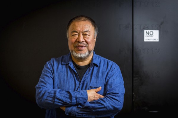 DEU Germany Germany Berlin The Chinese artist Ai Weiwei in his studio in the vaulted cellar of the Pfefferberg in the centre of Berlin