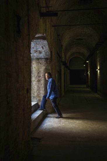 DEU Germany Germany Berlin The Chinese artist Ai Weiwei in his studio in the vaulted cellar of the Pfefferberg in the centre of Berlin