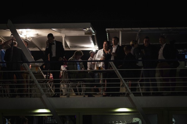 DEU Germany Germany Dresden Impressions of election day in the capital of Saxony AFD boat to celebrate the election result