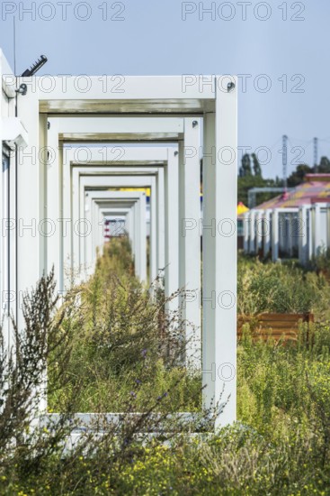 DEU Germany Germany Berlin The abandoned site of the Tempohome, a temporary container settlement, on Tempelhofer Feld
