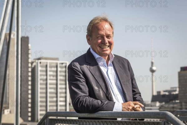 DEU Germany Germany Berlin The federal chairman of the Verdi trade union, Frank Bsirske, poses in the Taz building