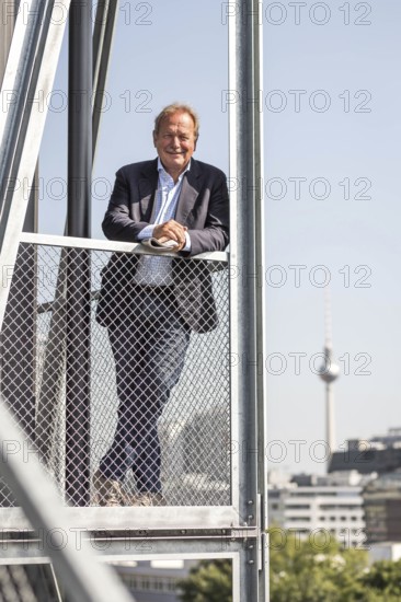 DEU Germany Germany Berlin The federal chairman of the Verdi trade union, Frank Bsirske, poses in the Taz building