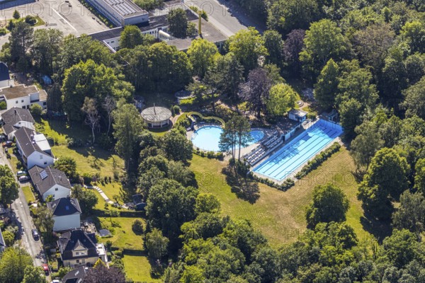 Aerial view, outdoor swimming pool Welper, Blankenstein, Hattingen, Ruhr area, North Rhine-Westphalia, Germany, bathing establishment, bathing resort, DE, Ennepe-Ruhr-Kreis, Europe, outdoor swimming pool, leisure, aerial view, aerial photography, aerial photography, swimming pool, overview, bird's-eye view, overview
