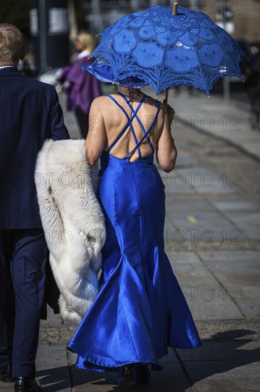DEU Germany Germany Berlin An elderly couple in luxury clothing on their way to the opera