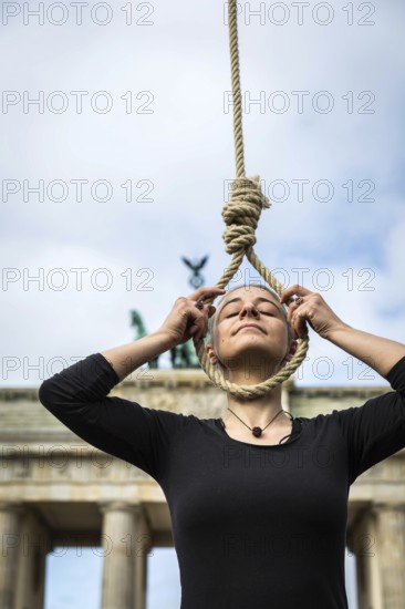 DEU Germany Germany Berlin Protests for climate protection. Action by Florida Eis in front of the Brandenburg Tor