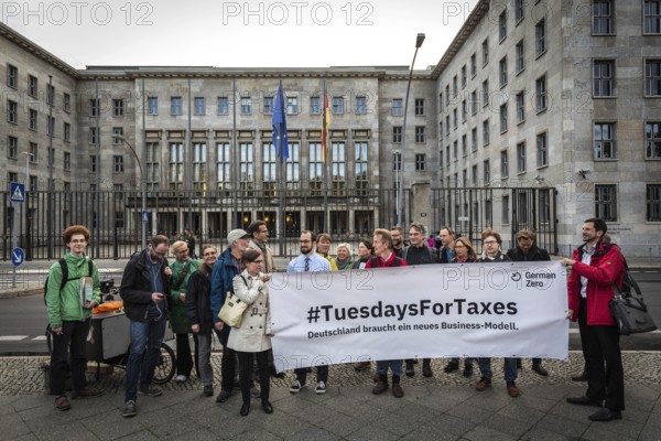 DEU Germany Germany Berlin Around 25 participants organise the second rally of the tuesdaysfortaxes movement in front of the Ministry of Finance on Tuesday