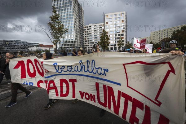 DEU Germany Germany Berlin Demonstration against rent increases and gentrification.banner for a city from below
