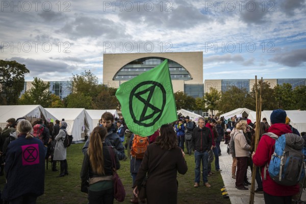 DEU Germany Germany Berlin The protest camp of the extinction rebellion movement next to the Chancellery