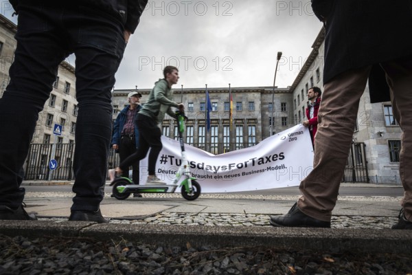 DEU Germany Germany Berlin Around 25 participants organise the second rally of the tuesdaysfortaxes movement in front of the Ministry of Finance on Tuesday